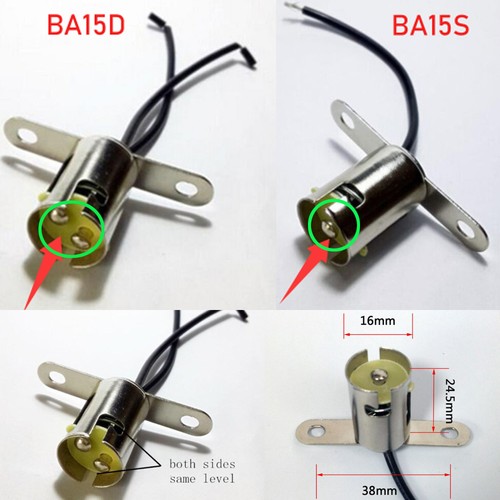 5pcs ba15d ba15s bulb socket - ba15d,